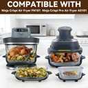 2PCS Crisper Stainless Steel Rack Compatible with Ninja Glass Air Fryer, Air Fryer Accessories for Ninja Crispi Air Fryer FN101 Ninja Crispi Pro Air Fryer AS101