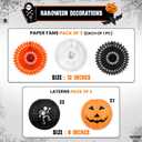 KatchOn, Hanging Ghosts Halloween Decor - Pack of 10 | Xtralarge Indoor Halloween Hanging Decorations, Ghost Garland Decorations, Paper Lanterns, Hanging Paper Fans | Spooky Hanging Decorations (White and Orange)