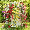 Artificial Flowers for Outdoors Spring Decor, 6 Bundles UV Resistant Realistic Faux Silk Hanging Flowers, Fake Plants for Planter Indoor Outside Garden Porch Patio Balcony Yard Farmhouse