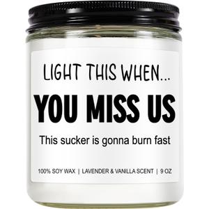 Younift Funny Scented Candle, We Will Miss You, Moving Away Gifts for Friend, Farewell, Goodbye, Going Away Gifts for Coworkers Women, Men, Boss, Coworker Leaving, Retirement Presents - 9 oz