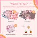 24PCS Pink Bow Skin for E-Reader, and 4PCS Type C Charms for E-Reader with Scrapbook Stickers, 7"x5" Skin Front and Back Decal Inserts for Paper White 12th (Pink Bow)