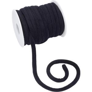 OLYCRAFT 11 Yards 8mm Soft Velvet Round Cord Black Velvet Cord String Velvet Ribbon Velvet Craft Thread Cord Trim with Spool for Choker Necklace Jewelry Making Sewing Accessories