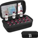 YOUSHARES Insulin Vials Refrigerator Storage Case - 10ml Peptide Vial Protective Holder for Fridge, 18-Slots Diabetic Insulin Small Bottle Organizer Bag Compatible with U-100 Vials (02_black)