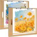 2 Pack 23" x 26" Drawing Board Large Sketch Board with Handle, Portable Art Clipboard for Drafting with Sturdy Clips & Elastic Bands, Artist Tote Board for Sketching, Drafting, Drawing & Painting