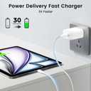 USB C Fast Charger for iPad Pro 13/11/12.9 inch, iPad A16/10th Generation, iPad Air 13/11 inch/5th/4th/Mini, 20W Type C iPad Charger Fast Charging with 6FT Woven USB C to USB C Charging Cord Cable