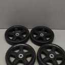 KEILEOHO 4 Pack 8 Inch Push Mower Wheels, Plastic Spoked, Rubber Replacement with Tire, 1/2 Inch Bore/Spoke Hole Universal for Hand Trucks, Lawn Mowers, Black
