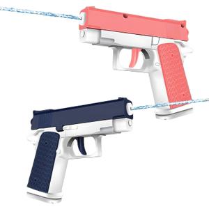 Cool Small Manual Water Guns 2 Pack - Super Squirt Water Pistol Toys for Kids&Aldult, Summer Outdoor Beach Pool Play, No Battery Needed, Aldult Boys Girls Gifts (Blue-MSG-HYTP)