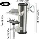 2pcs Heavy Duty Umbrella Clamp Galvanised Thickening Adjustable Deck Umbrella Mount Patio Balcony Railing Umbrella Holder for Deck Railing Bench Chair Clamp Beach Fishing Fence Benches Deck Tailgates