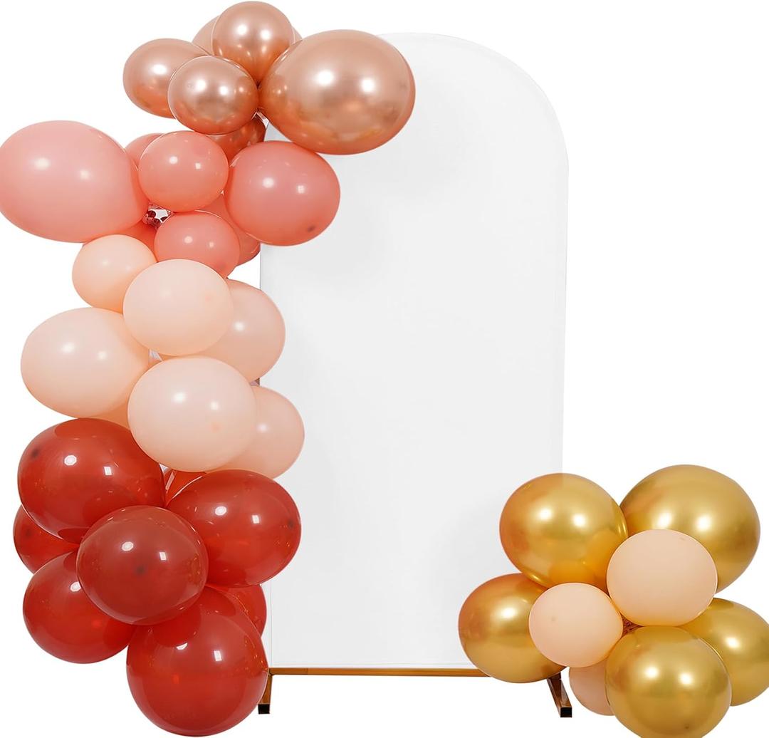 Peomeise 7.2FT Wedding Arch CoverWhite Arch Backdrop Cover Stretchy Spandex Backdrop Stand Covers for Birthday Party Ceremony Banquet Decor(86.4" L x 48" W)