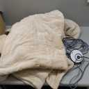 Sealy Electric Blanket Queen 84"*90",Super Cozy Flannel to Sherpa Reversible Heated Blanket Queen Size with 10 Heating Levels & 1-12 Hours Auto Off Overheating Protection Machine Washable,Beige