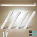 4 PCS 11.8in Punch-Free Smart Sensor Magnetic Rechargeable Led Lights, Motion Sensor Light Indoor, USB C Rechargeable Closet Under Counter Lighting for Kitchen Cupboard Wardrobe