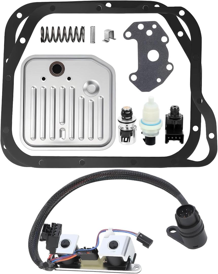 46RE 47RE 48RE A500 A518 A618 Transmission Filter Gasket Kit w/Governor Pressure Sensor Solenoid Leach 42RE 44RE, Fit for Dodge Ram 1500 2500 3500 Dakota Durango| Fit for Jeep Grand Cherokee 2000-up