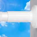 White Tension Curtain Rod 51-165In, Long Adjustable Tension Rods No Drilling for Window or Bathroom, Outdoor Curtain Rods for Patio, Easy to Install, Never Rust, Rod Diameter 1.26 Inches-White