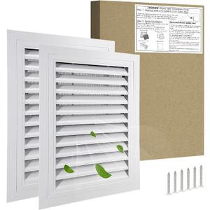 16"*22" Gable Vent,Aluminum Alloy Wall Vent Shed Vents,with Removable Strainer and 180 Degree Opening Angle.Ideal for Attic,Shed,Garage,Play House,Coop.[Inside Dimensions:13.3"w X 19.6"h]-White 2 Pack