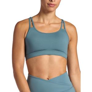 Gaiam Women's Shine Bra, Slim Fit, Stretch Midweight Material, Moisture-Wicking (Goblin Blue, Smal)