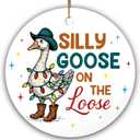 Silly Goose On The Loose Christmas Ornament 2025 Funny Goose Ornament, Farm Animal Tree Decoration, Rustic Farmhouse Holiday Dcor, Gag Gift for Friends, Coworkers, Farmers & Animal Lovers, 2 Pack