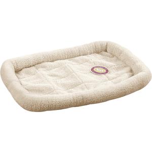 Slumber Pet Sherpa Crate Pet Bed with Bumper-Style Cushioning for Comfort in Crate,Small, Natural Beige