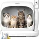 UBPET Automatic Litter Box, 106L Extra Large Self-Cleaning Cat Litter Box for Multiple Cats, Smart App Control, Odor-Control System, Anti-Pinch Safety Design, Includes Waste Bags and Deodorizer Blocks