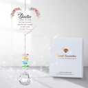 Best Friend Birthday Gifts for Women, Bestie Gifts for Female Friend Soul Sisters, Galentine Valentines Day Friendship Thank You Gifts, Sun Catcher with Crystals for Indoor Window Hanging