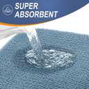 OLANLY Thick Memory Foam Small Bathroom Rugs 24x16, Extra Soft Absorbent Bath Rug, Quick Dry Bath Mat, Non-Slip, Machine Washable Carpet for Bathroom, Tub and Shower, Home Decor Accessories, Airy Blue
