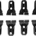 RT-TCZ Jeep Wrangler JL JLU 4-Door & Gladiator JT 2018-2024 Door Hinge Cover Trim, Black, ABS Plastic, Surface Mount, 8 Pack