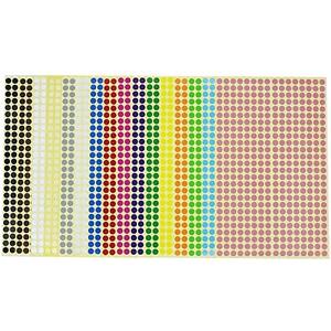 1/4"(6mm) Round Circle Dot Sticker Labels in 16 Colors for Easy Storage,Office Usage,Student Classroom Usage,Kid's Early Education Tools,Artistic Creation,etc (6656) 2 PACK