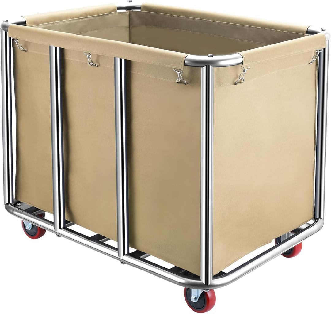 Commercial Laundry Cart with Wheels,400L for Home,Hotel(Beige)
440 lbs Large Industrial Laundry Cart,Rolling Laundry Cart with Sturdy Stainless Steel Frame and Oxford Bag for Hospital
