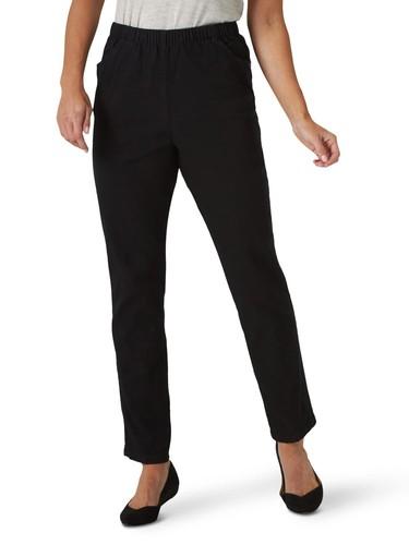 Chic Classic Collection Women's Stretch Elastic Waist 10 Petite, Black Denim