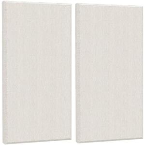JISUO 48" x 24"x 1.6" Fabric Acoustic Wall Panels, 4 Pack Self Adhesive Sound Absorbing Panel for Office, Home Theater, Recording Studio Acoustical Treatments, Fiberglass Acoustic Tiles, White