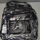 Amazon Basics Transparent Clear School Backpack, Water-Resistant PVC Plastic, Reinforced Shoulder Straps, 17 x 7 x 13 in