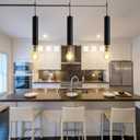 Plug-in Vintage Black Floating Pendant lamp with dimmer Switch. 19.68 feet Power Cord, Suitable for Kitchen Islands, Dining Rooms, corridors, bedrooms and Living Rooms.