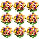 Jutom 96 Pieces Multicolor Artificial Tulips Flowers Faux PU Fake Tulip for Easter Spring Wreath Arrangement for Spring Wedding Easter Decor, 13.8''(Multicolor,96 Pcs)