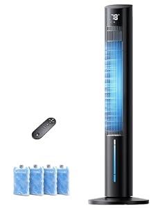Windowless Portable Air Conditioners, 45" 3-IN-1 Evaporative Cooler for Room No window, 12H Timer & 60° Swing, 1.06Gal Water Tank & 4 Ice Packs, Quiet Portable ac Unit with Remote for Bedroom Onyx