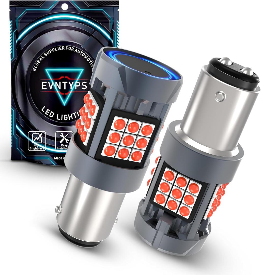 CANBUS 1157 LED Tail Light Bulb with Built-in Resistor 2357 Brake Light Bulb Red CANBUS Error Free,2057 7528 7507 BAY15D Brilliant Red LED Lights Replacement for Rear Tail Stop Lights(2pcs)