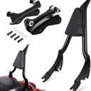 Benlari 28inch Passenger Sissy Bar Backrest and 4 Point Docking Hardware Kit Fit for Harley Davidson Touring Street Glide Electra Glide Road King Road Glide 2014-2024, Black