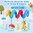 URMYWO Spiral Car Seat Toys for Babies 0-6 Months, Newborn Toys & Infant Toys, 3 Month Baby Toys, Toddler Travel Toys, Sensory Hanging Stroller Toy with Crinkle Mirror, Shower Gifts Essentials, Small