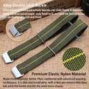 Elastic Nylon Watch Band French Troops Paratrooper Military Parachute Style 18mm 20mm 22mm Hook-and-Loop Premium Striped Fabric Nylon Replacement Watch Strap for Men Women (Rainbow Color(Black Buckle))