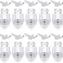 Honoson 10 Set Auto On Sensor Plug in Night Light with Shade Mounting Clip Plastic Lights Rotating for Decorative Lights