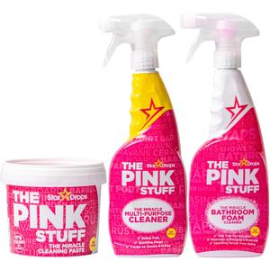Stardrops - The Pink Stuff - The Miracle Cleaning Paste, Multi-Purpose Spray, And Bathroom Foam 3-Pack Bundle