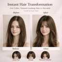 Hair Toppers for Women Real Human Hair, 360 3D Human Hair Toppers for Women with Thinning Hair Upgrade Middle Part Clip in Bangs (Dark Brown(Big Coverage), 12 Inch-3D-Wispy)