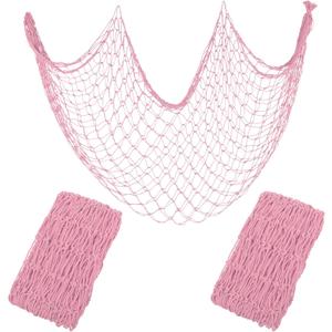 Decorative Fishing Net 80x40 Inch,2 Pack Fish Net Party Decor,Light Pink