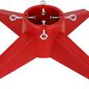 FORUP Christmas Tree Stand, Xmas Tree Base Stand, Christmas Tree Holder for Real Trees, Red