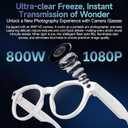 AI Smart Camera Glasses, 1080P HD POV Video Recording and Translator, Object Recognition, Bluetooth Audio for Music Calls, 290mAh Battery, Photochromic Lenses for Vlog, Travel and Work