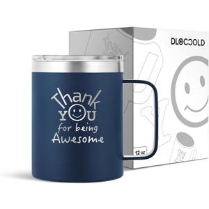 DLOCCOLD Thank You Gifts for Men, Thank You for Being Awesome Mug for Coworkers, Birthday Day Gift for Women, Employee Appreciation Valentines Day for Him, Inspirational Navy