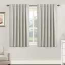 H.VERSAILTEX Blackout Curtains Thermal Insulated Window Treatment Panels Room Darkening Blackout Drapes for Living Room Back Tab/Rod Pocket Bedroom Draperies, 52 x 45 Inch, Ivory/Cream, 2 Panels