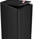 TIPGO Bathroom Can with Lid, 10 Liter/ 2.6 Gallon Slim Garbage Can, Small Bin Waste Basket with Pop-Up Lid for Kitchen, Bedroom, Living Room, Office (Black)