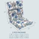 LVTXIII Outdoor Tufted High Back Cushions Set of 2 Patio Seasonal Replacement Rocking Chair Cushion with Ties, Solid Seat and Back Chair Cushion, (44 L x 22W, Clemens Noir Blue), 44x22x4