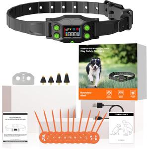 GPS Wireless Dog Fence for Medium & Large Dogs (15110 lbs)  Not for Small Dogs, No Transmitter, No App, IPX7 Waterproof, Radius 752995 ft