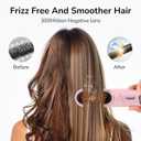 Go Brush Pro for Short Hair Hair Straightener Brush Cordless & Portable with 300M Negative Ions, 4 Temps Fast Heating, Game Day Ready Styling Tool for Watch Parties, Travel & Daily Use Pink