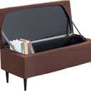 GOSTADY Ottoman Covers, Stretch Folding Storage Stool Slipcover Furniture Protector, Rectangle Bench Footstool Cover with Elastic Bottom, Soft Jacquard Fabric Removable Washable, Large (07)